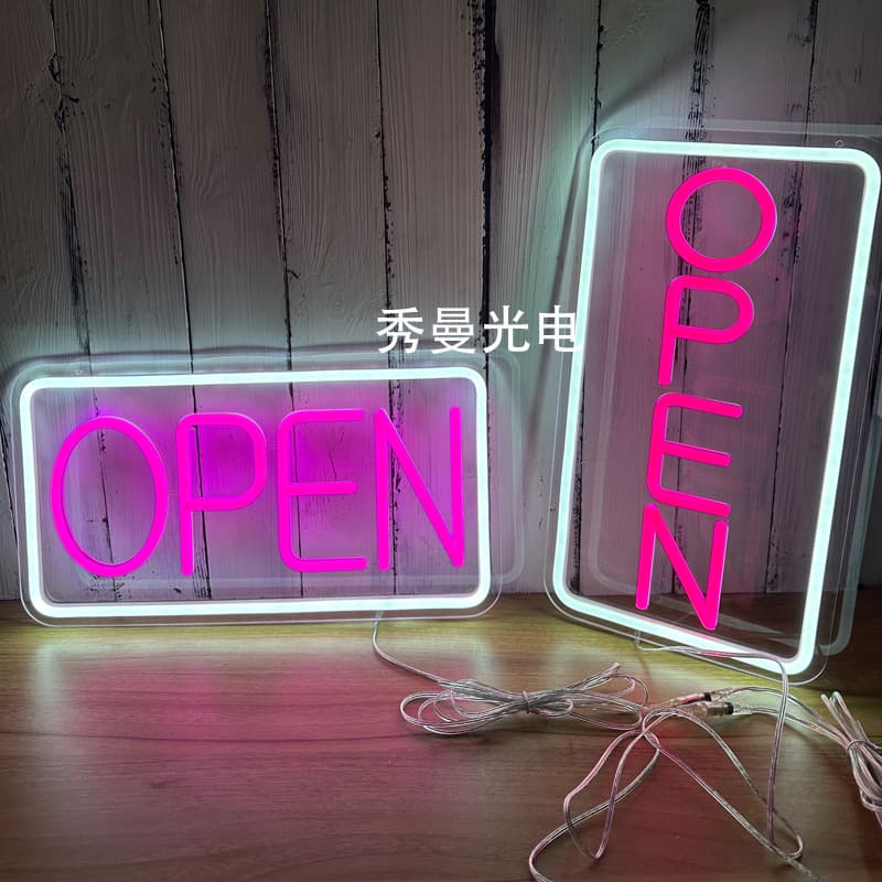 OPEN NEON SIGNS acrylic neon transparent acrylic neon billboard luminous tag