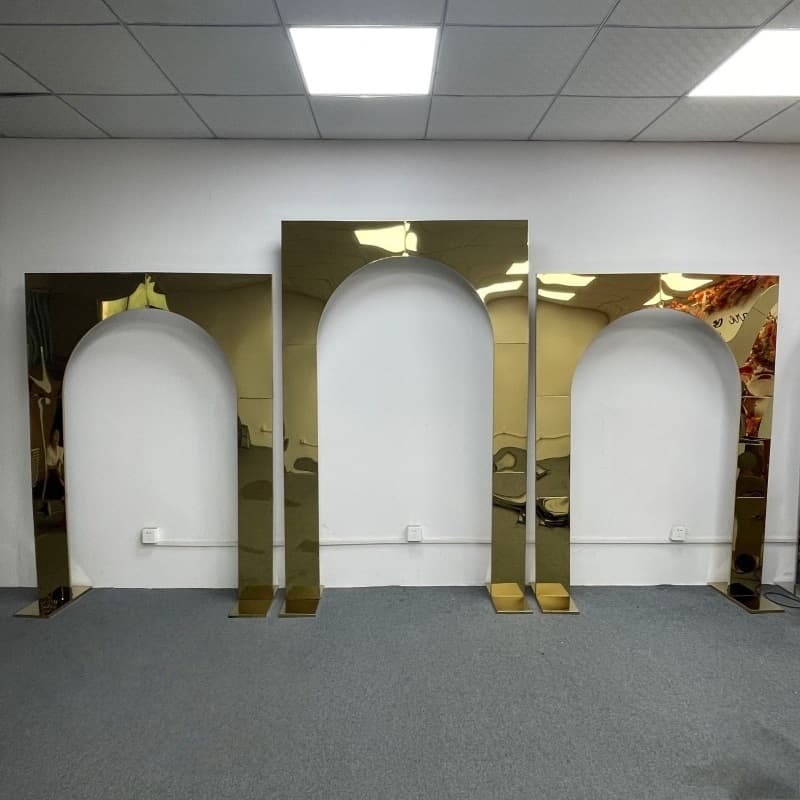 Gold Wedding Background Stand Stainless Steel Screen Background Decoration Props Outdoor Wedding Decoration Arch