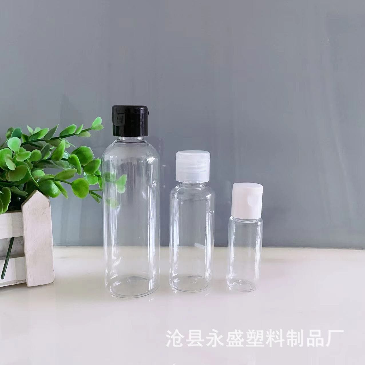 20, 30, 50, 100 ml flip-top plastic bottles, sealed PET dispensing bottles, butterfly cap squeeze transparent bottles