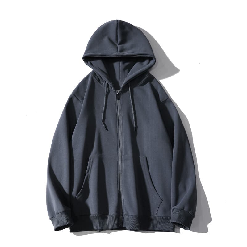 Niche trendy brand cardigan hooded sweatshirt for men and women retro lazy style ins versatile loose couple solid color jacket