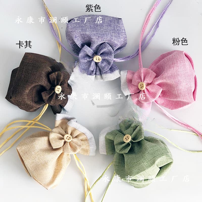 Cute Small Drawstring Cotton Linen Sachet Bag Empty DIY Pouch Candy Gift Bag Direct Sale