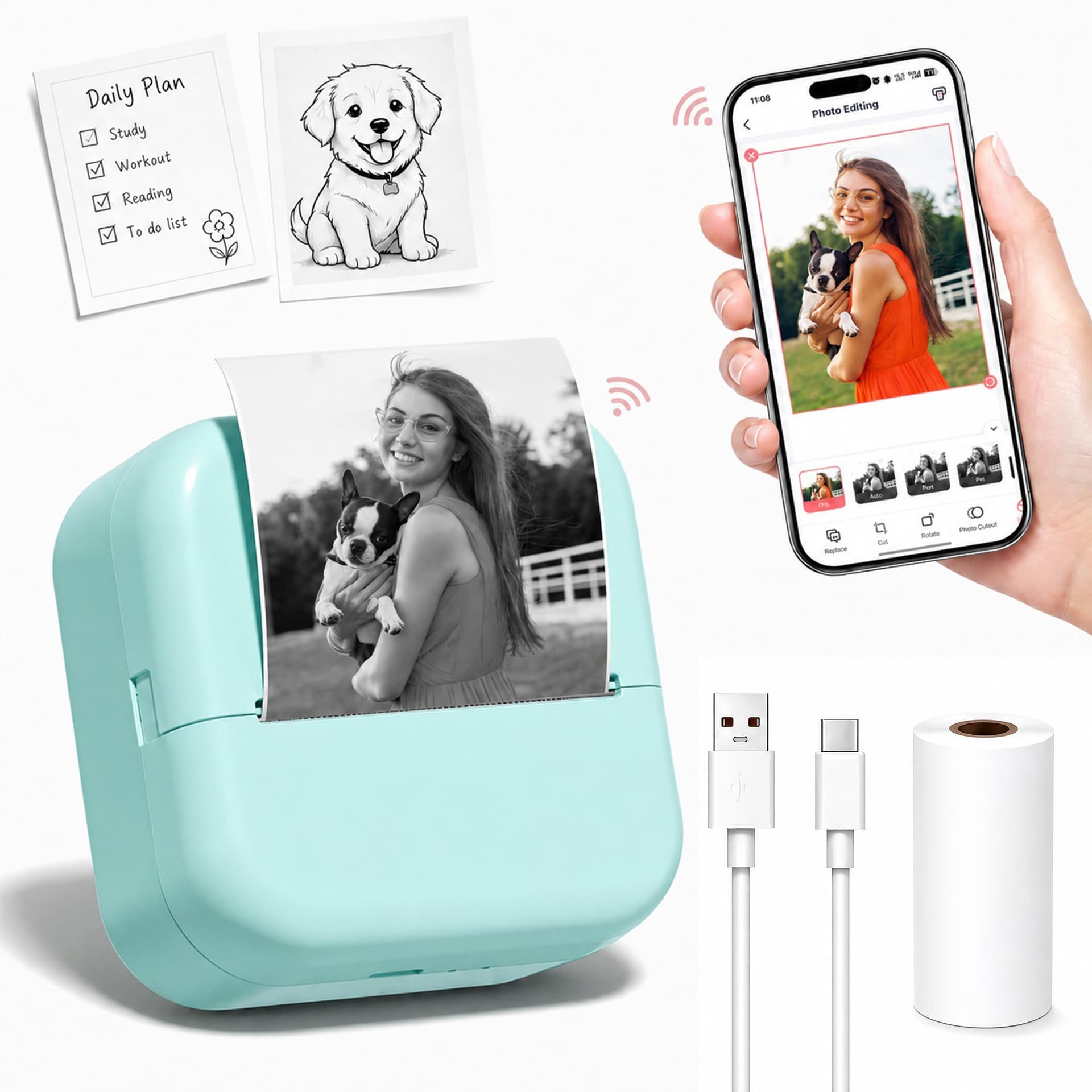 mini sticker printer thermal printer