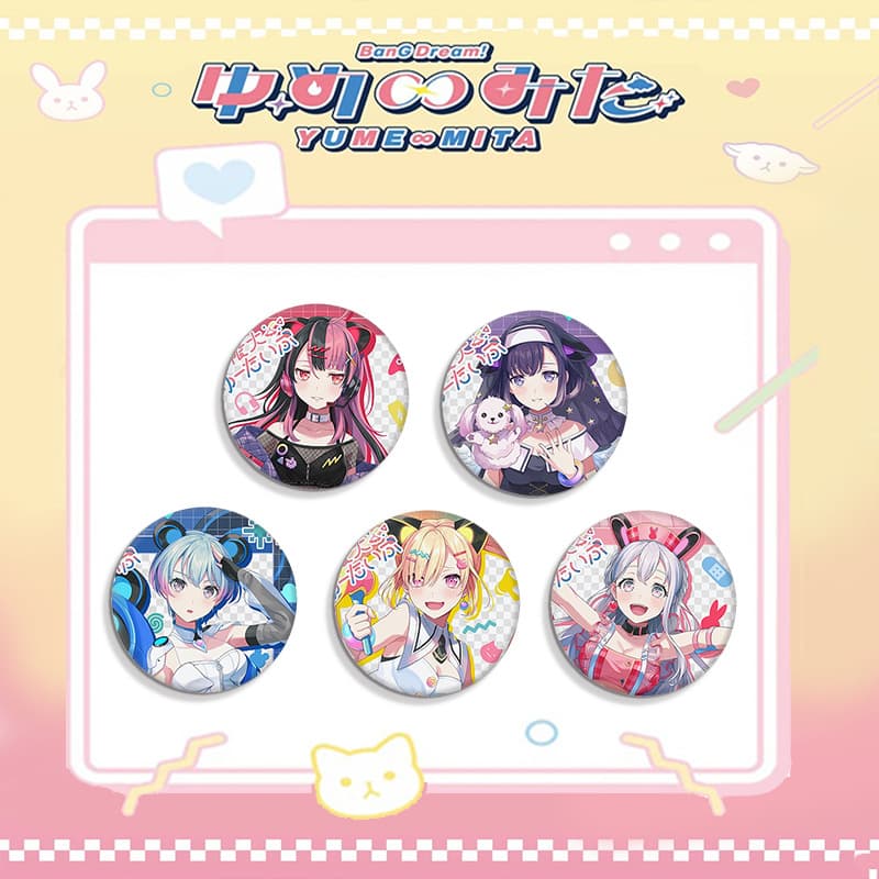 BanG Dream! MewType-Series Badges (Japanese Comics) Mirror Keychain Peripherals