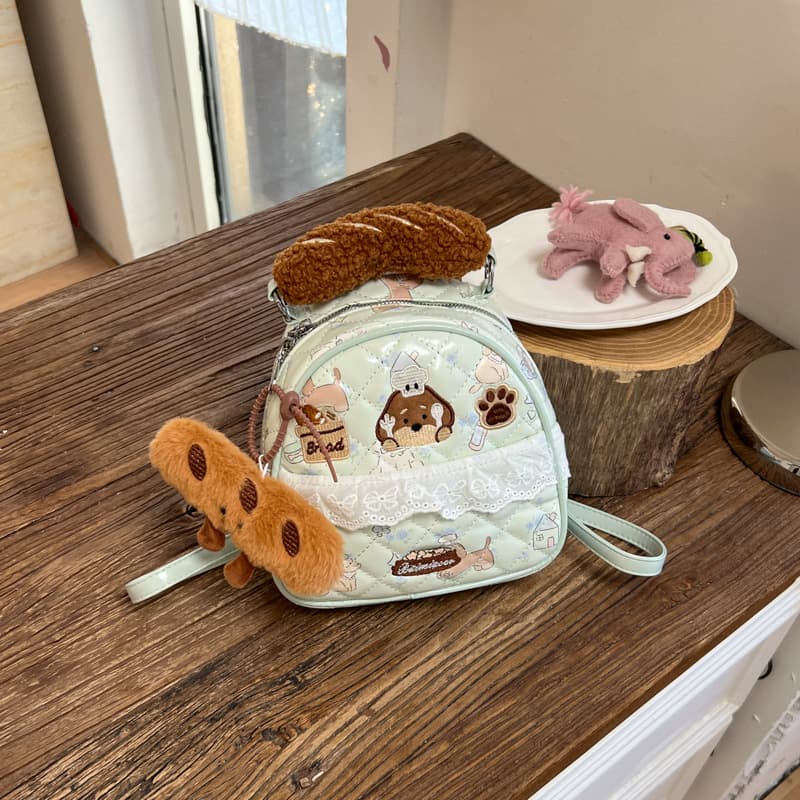Children's bag cross-border new texture cartoon childlike cute puppy backpack college style girl lace small backpack
