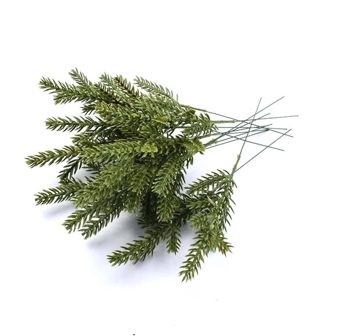 Christmas decorations, mini seven-pronged pine needles, simulated pine needles, mini seven-pronged simulated pine needle Christmas ornaments.