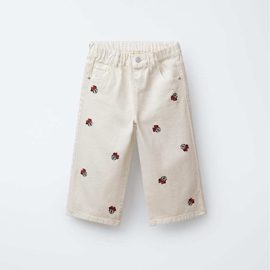 Girls' Pants Autumn 2026 New Stylish Baby Casual Long Pants Toddler Kids Mickey Embroidery Straight Leg Pants