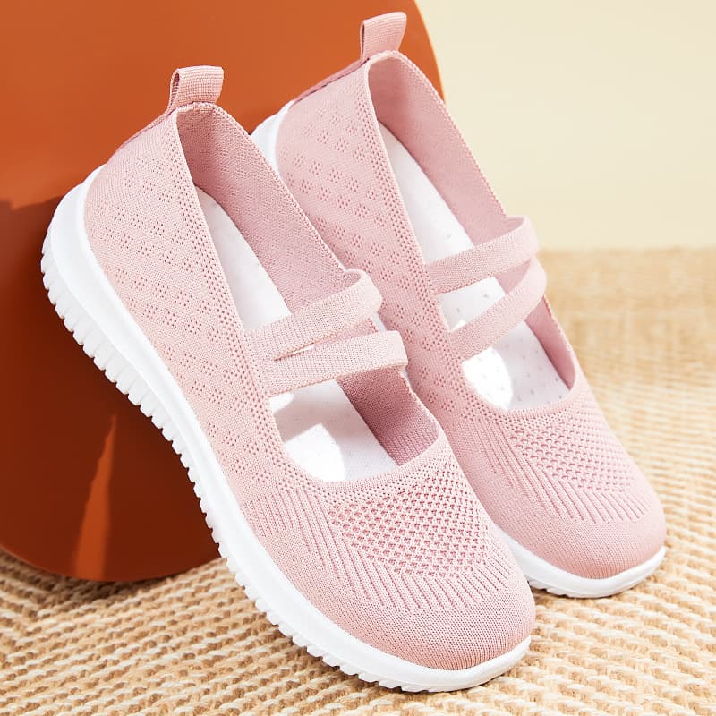 Women's Shoes 2025 Summer New Cloth Shoes Cross-border Large Size Export Women's Breathable Knit Shoes Soft Sole Casual Mother Shoes