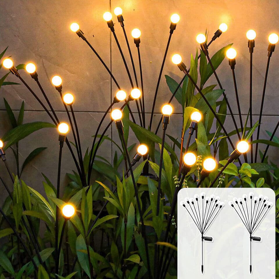 Solar-Powered Wind-Driven Firefly LED Lawn Lights Outdoor Courtyard Garden Ground Lights Waterproof Camping Lights