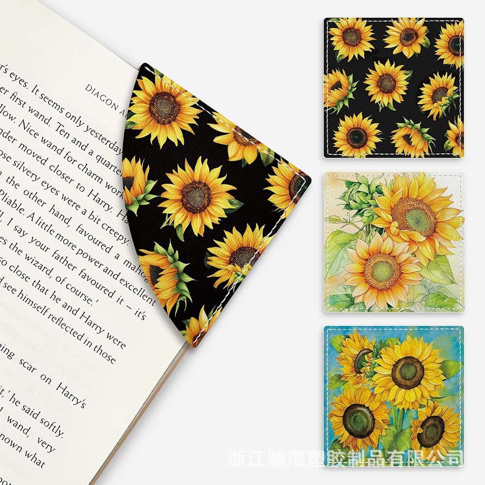 Cross-border Hot Seller Turtle Cute Flower Page Marker Interesting Leather Accessory Bookmark Tag Label