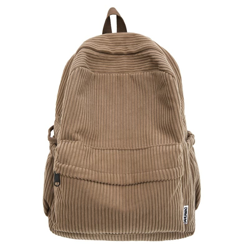 Velvet Corduroy Backpack Pure Color Velvet Double Shoulder Bag for Junior High School Students Autumn Winter New Style Girls