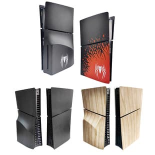 PS5 Slim Disc Edition Console Replacement Protective Shell, DIY Replacement Console Shell, P5 Carbon Fiber Wood Grain Shell