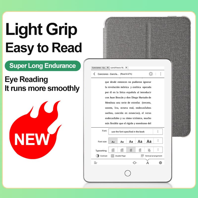 Cross-border 6-inch front-facing optical e-reader, e-book learning gift, Android development X7
