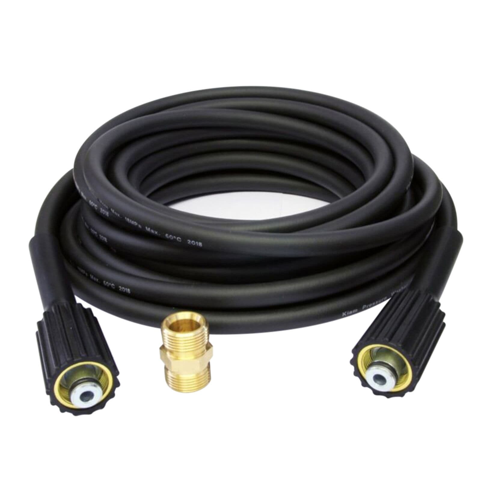 M22 internal thread to M22 internal thread pressure wash hose, jet power wash extension tube with connectors.