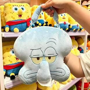 Foreign Trade Cartoon Cute Squidward Hanging Tissue Box for Bedroom Living Room Dormitory Car Tissue Holder Gift for Best Friend