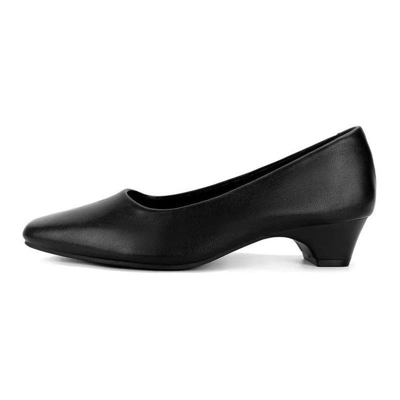 2026 Autumn PU New Low Heel Work Shoes Black Square Toe High Heels Shallow Mouth Chunky Heel Flats Women