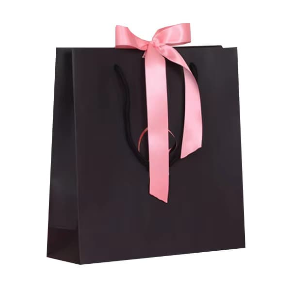 Custom Paper Bag with Ribbon Bow Shopping Packaging Private Label Premium Paper Gift Bag