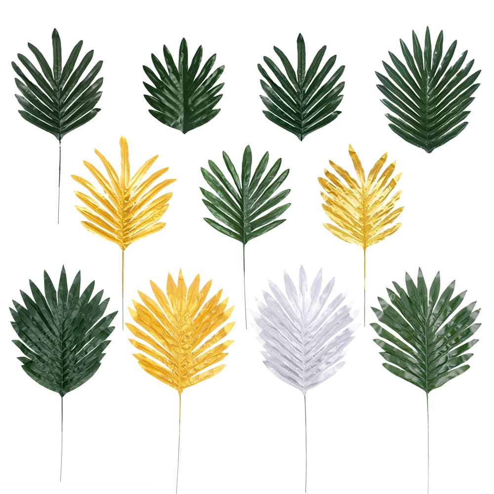 Simulated sunflower leaves, table flower arrangement, plant wall, balloon party, palm leaves, artificial green sunflower leaves