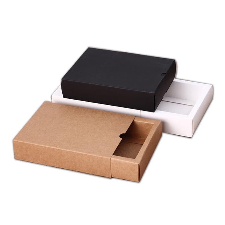 Black Card Kraft White Card Paper Box Gift Box Drawer-Style Packaging Box Small Batch Paper Box Black Box Empty Gift Box