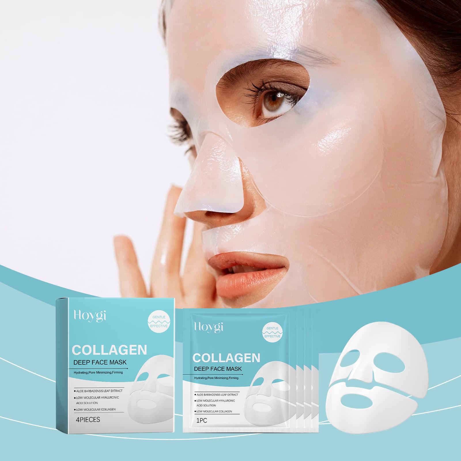 Hoygi Collagen Moisturizing Mask Hydrating, Firming, Smoothing, Moisturizing, and Brightening Facial Skin Mask