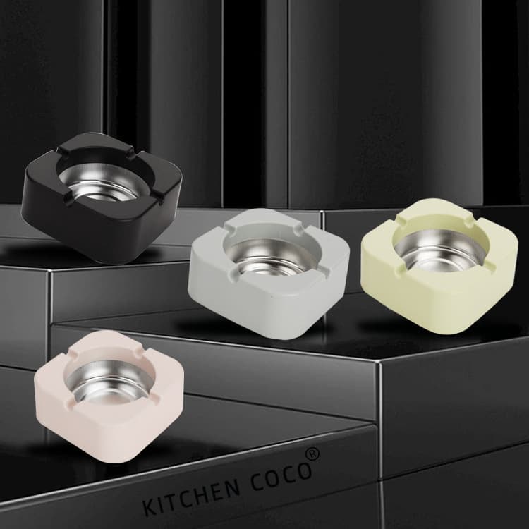Factory Tinplate Ashtray Square Round Home Ashtray High Temperature Resistant Source Factory Wholesale Ashtray