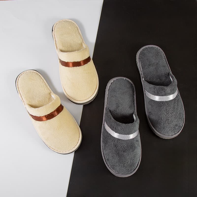 Star Hotel Non-Disposable Hospitality Slippers B&B Beauty Salon Wholesale Coral Velvet Washable Non-Slip Thickened