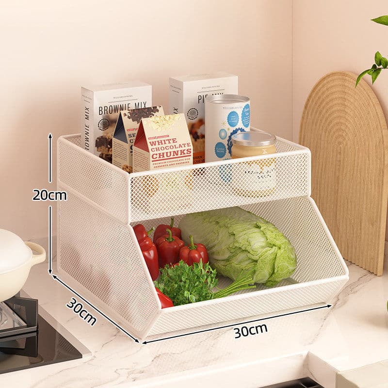 Kitchen Shelf Desktop Multi-Layer Vegetable Storage Rack for Scallions, Ginger, Garlic Organizer and Seasoning Rack