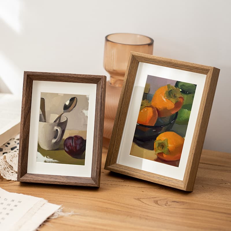 Chinese Wooden Photo Frame 6-Inch Photo Frame 10-Inch Horizontal Frame Tabletop Photo Frame Premium Decorative Calligraphy Picture Frame