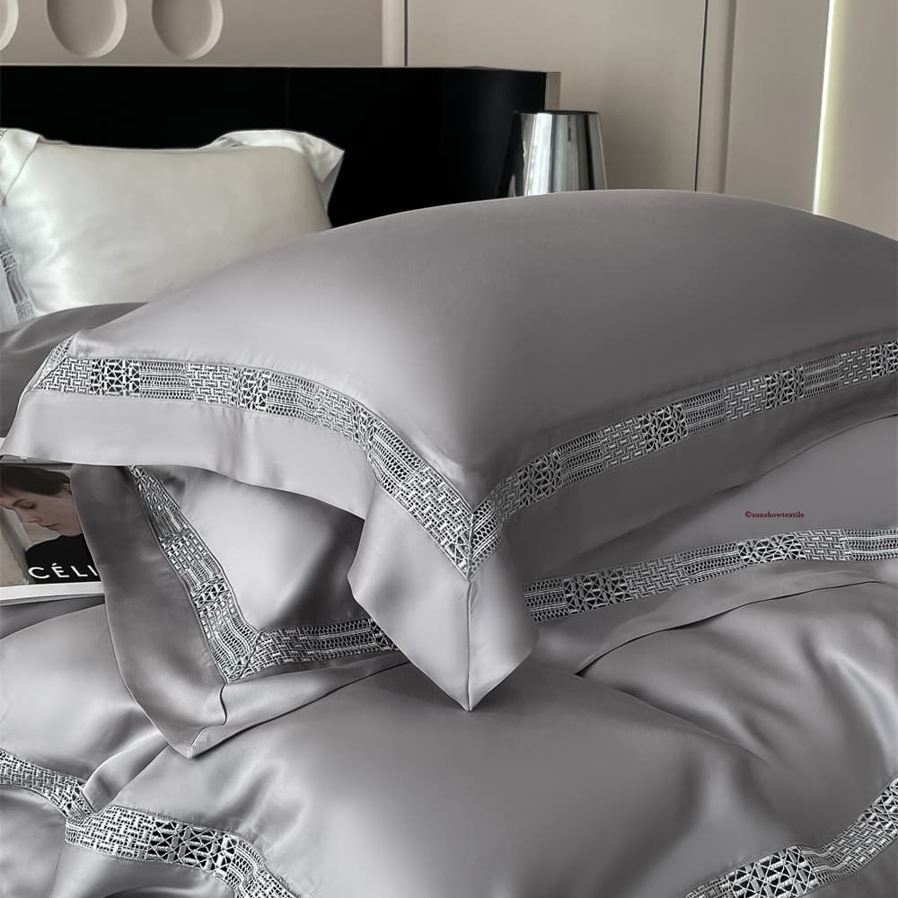 MAMO High-End Simple 100S Lenzing Tencel Four-Piece Set, Silky Smooth, Skin-Friendly, Soft Lyocell Duvet Cover Sheet