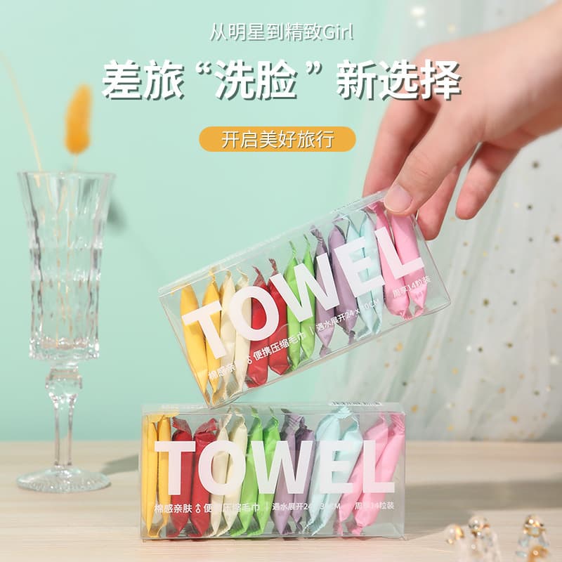 Compressed Face Towel for Business Travel, Individually Packaged Disposable Face Towel, Portable Packaging for Outdoor Cleansing