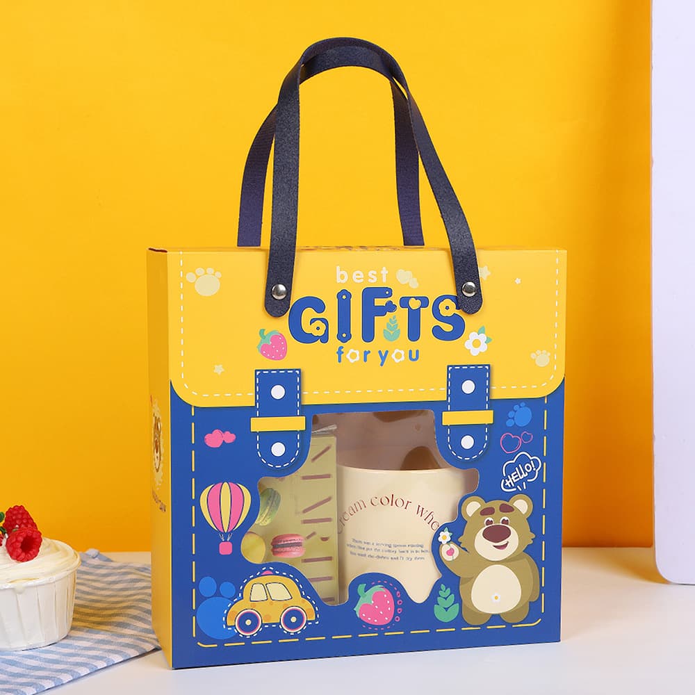 Kindergarten Graduation Gift Portable Gift Box Empty Box Baby First Birthday Party Gift Box Cartoon Snacks Cute Bag