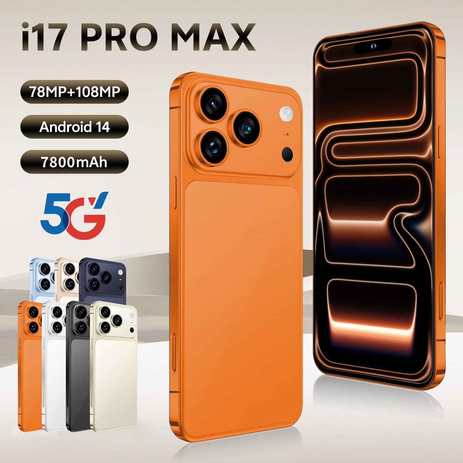 Cross-border Phone I17 Pro Max New Hot-Selling In Stock 7.0-Inch High-End 8+256GB Smartphone Best Seller Factory