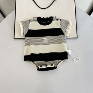 Summer Children Striped Short Sleeve Romper 2025 New Baby Bodysuit Stylish Baby Boy Outfit