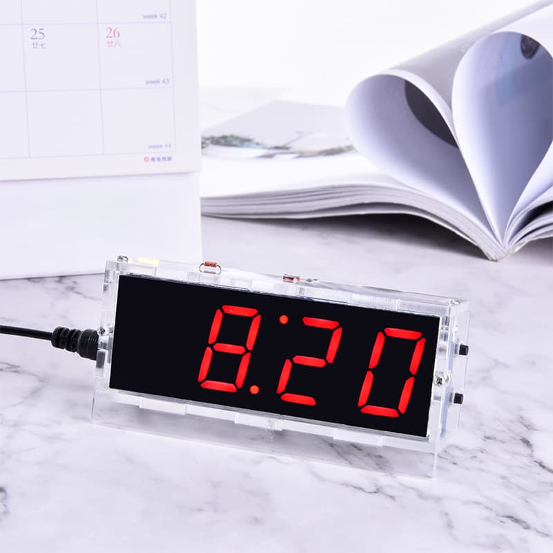 Digital Clock Making Kit: 51 Microcontroller Clock Training Kit for Soldering Components - DIY Electronic Soldering Beginner Kit