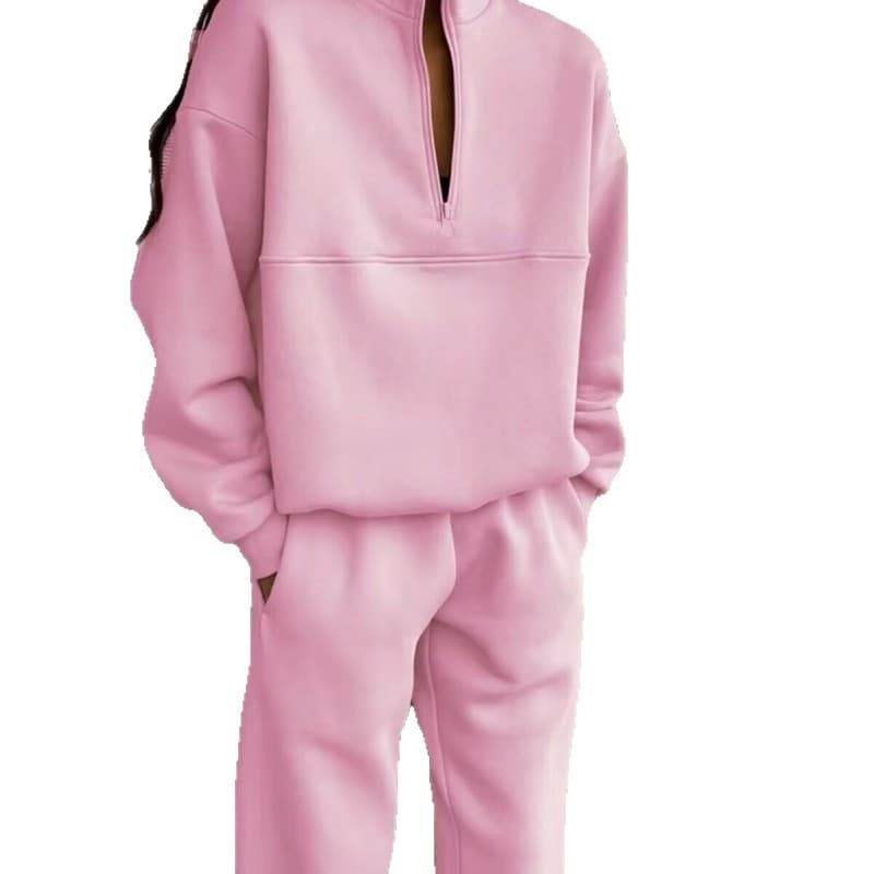 Cross-border new European and American fashion sweatshirt set, thickened long-sleeved top + trousers two-piece set, physical electronics