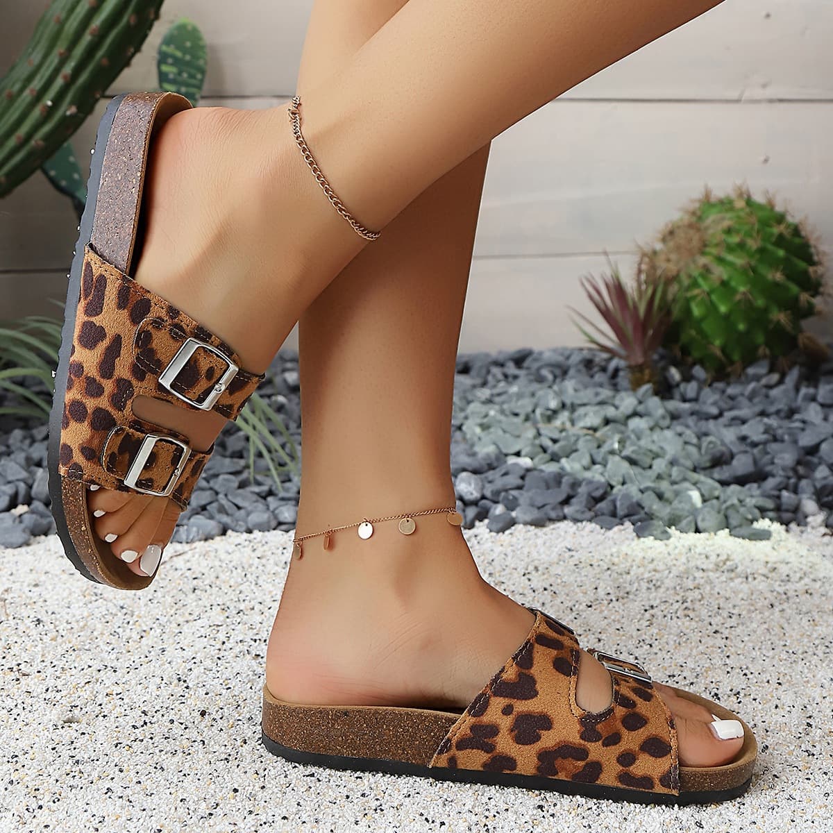 2026 New Trendy Glitter Sequins Parent-Child Kids Women Double Buckle Slide Sandals Soft Slippers Wholesale