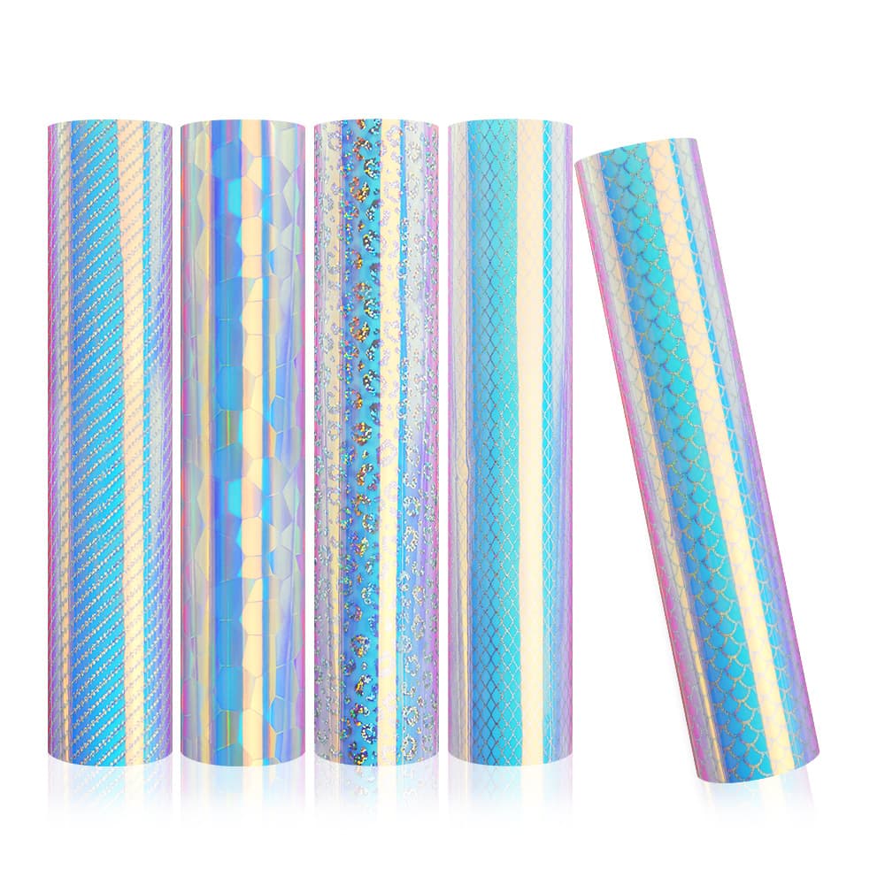 Self-adhesive vinyl roll opal leopard print permanent vinyl roll for scrapbooking holographic craft vinyl