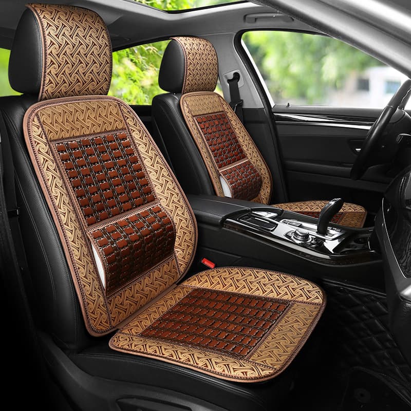 Summer Bamboo Car Seat Cushion for Wuling Rongguang Double Row, Universal for Mini Trucks and Vans
