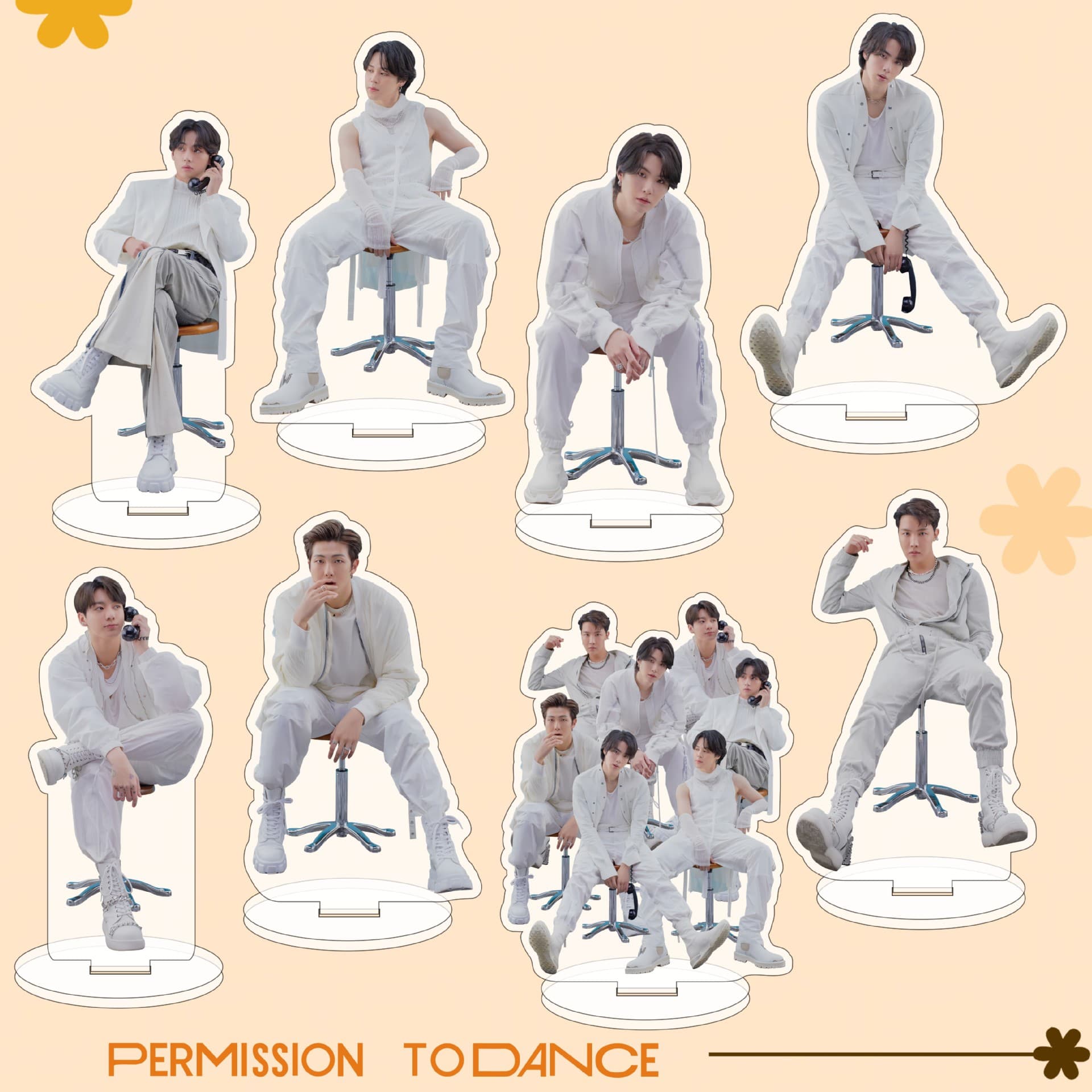 Bt Bts Acrylic Figure Stand Tae Heng Desktop Ornament Celebrity Merchandise