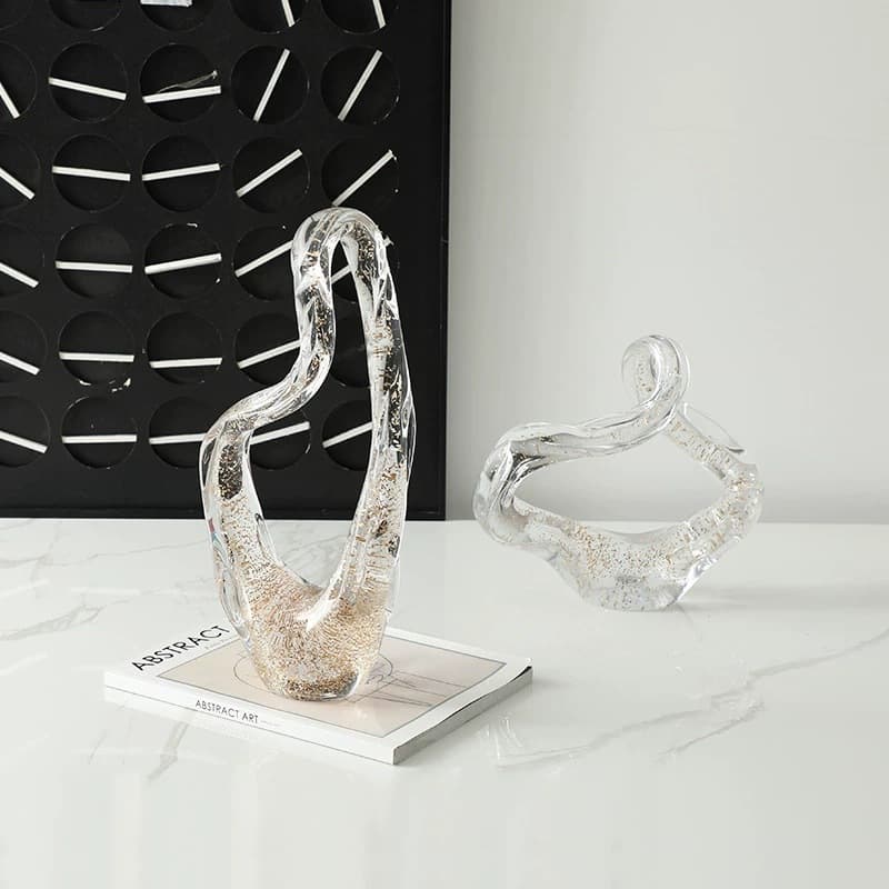 Luxury Designer Artistic Irregular Glass Craft Decorative Ornament for Sales Center Entryway Soft Decor