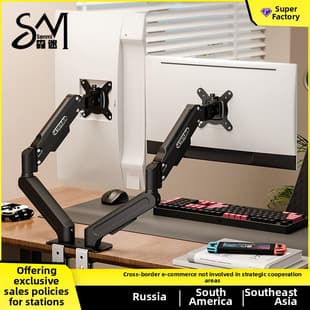 Height Adjustable Dual Monitor Arm with Laptop Tray