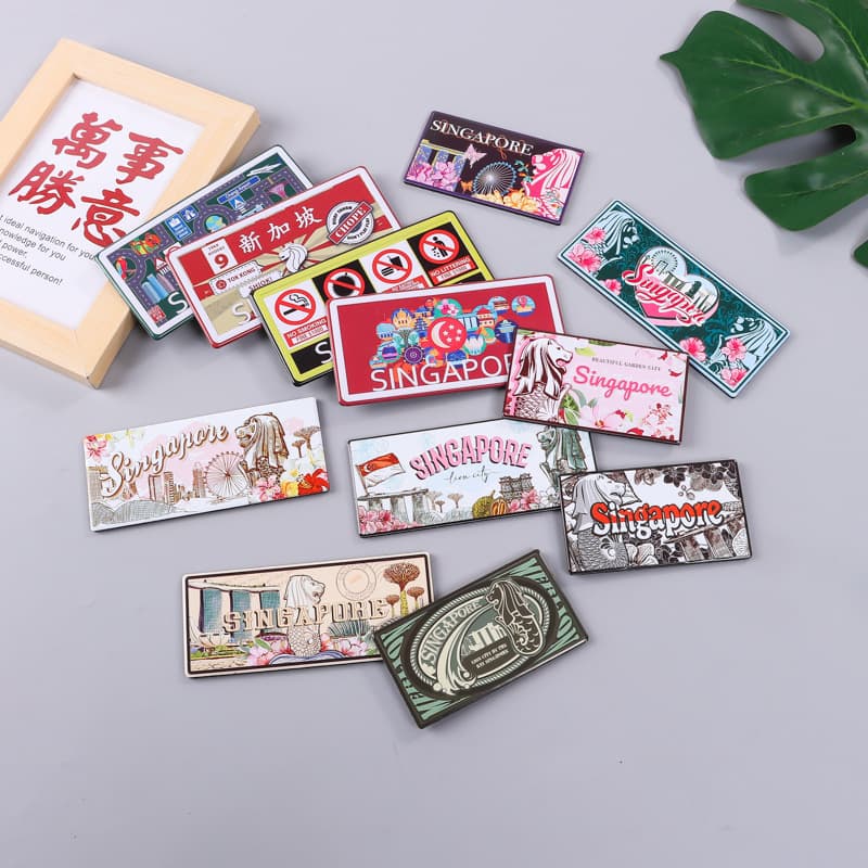 Customized wholesale metal tinplate refrigerator magnets, custom creative 3D cartoon tourist souvenir refrigerator magnets