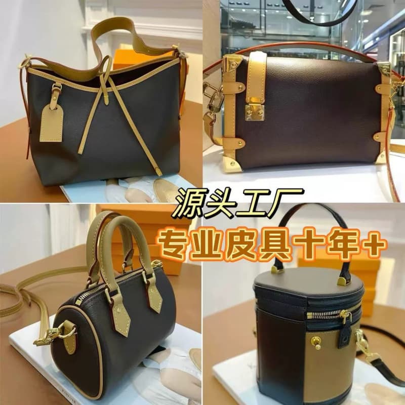 Tote Bag Guangzhou High Version L Small Postman Bag V Chain Bag, Genuine Leather Monogram Carryall Women's Baguette Bag