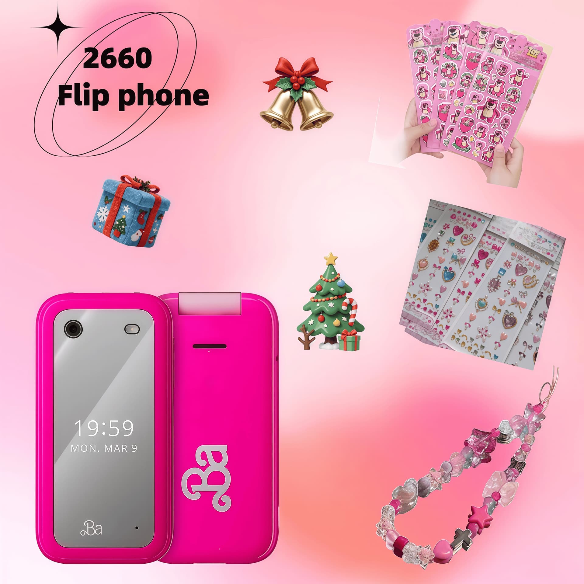 Cross-border Hot Selling Bara biea 2660 Non-Smartphone Flip Phone for Seniors 2G Keypad Phone Backup for Export