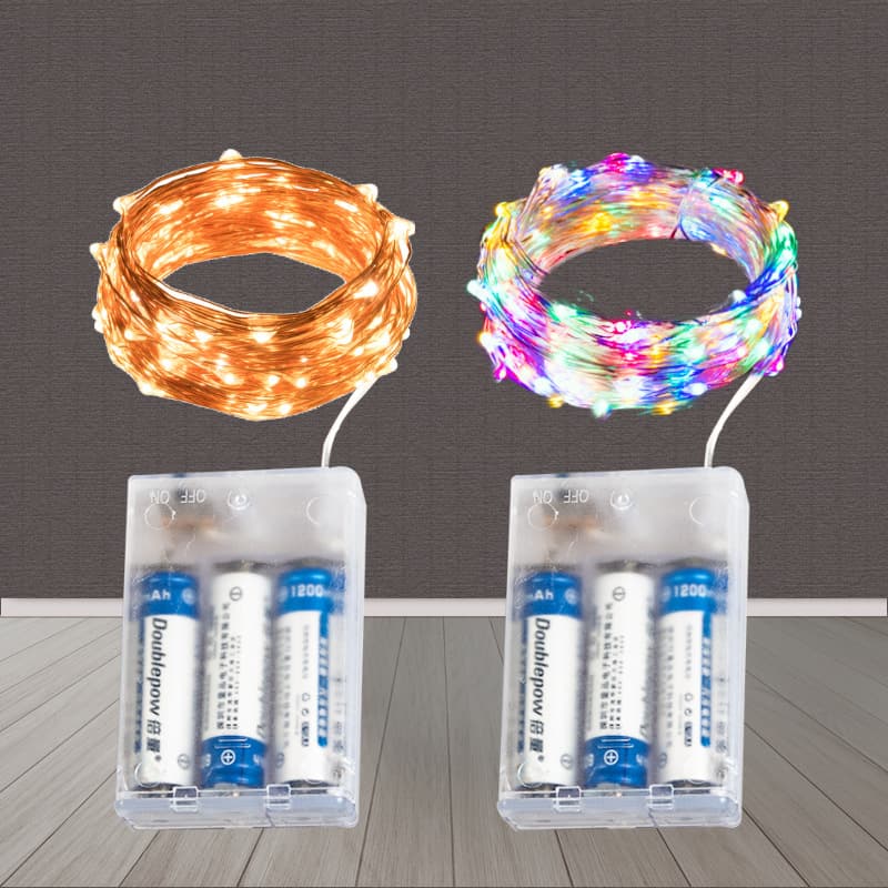 Battery Box Light String Christmas Holiday Romantic Decoration Dormitory Bedroom 3m Lights with 3 AA Batteries LED Copper Wire String Lights