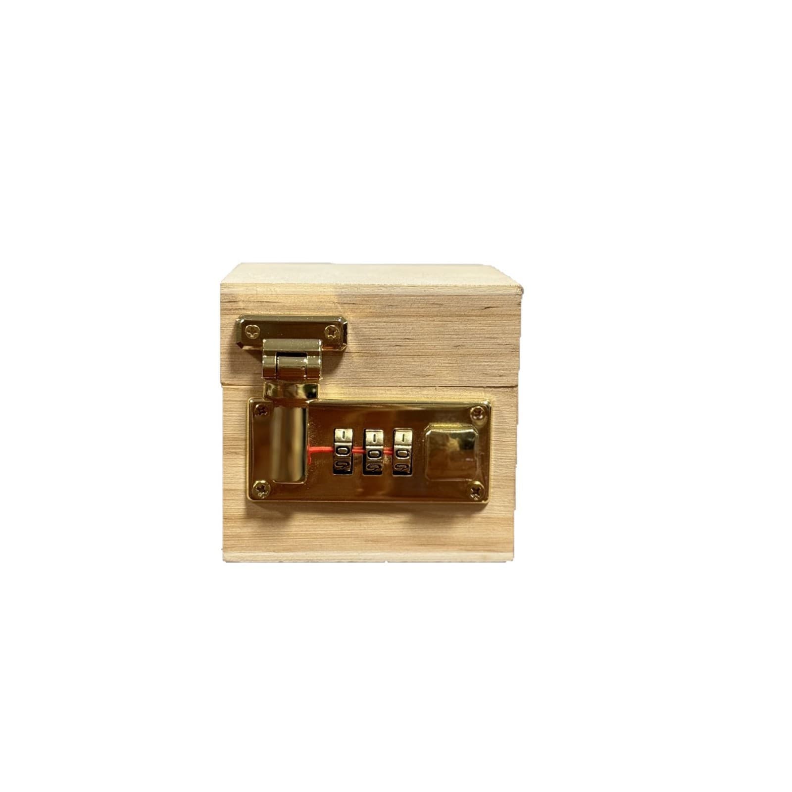 New solid wood combination lock box, minimalist flip-top password lock storage, multiple square sizes for blind collections