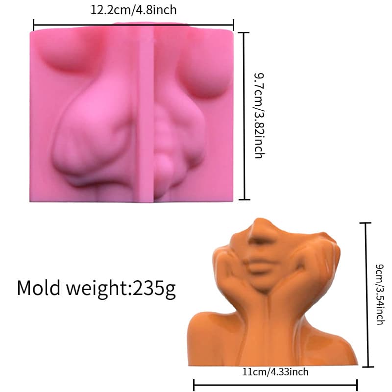 Goddess Chin Resting Flower Pot Silicone Mold DIY Succulent Planter Plaster Mold Resin Pencil Holder Epoxy Mold