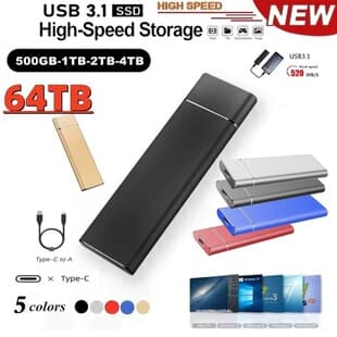 Cross-border Ultra-Slim Portable SSD Large Capacity 1TB High-Speed External Storage for Phone and Computer 4TB In Stock