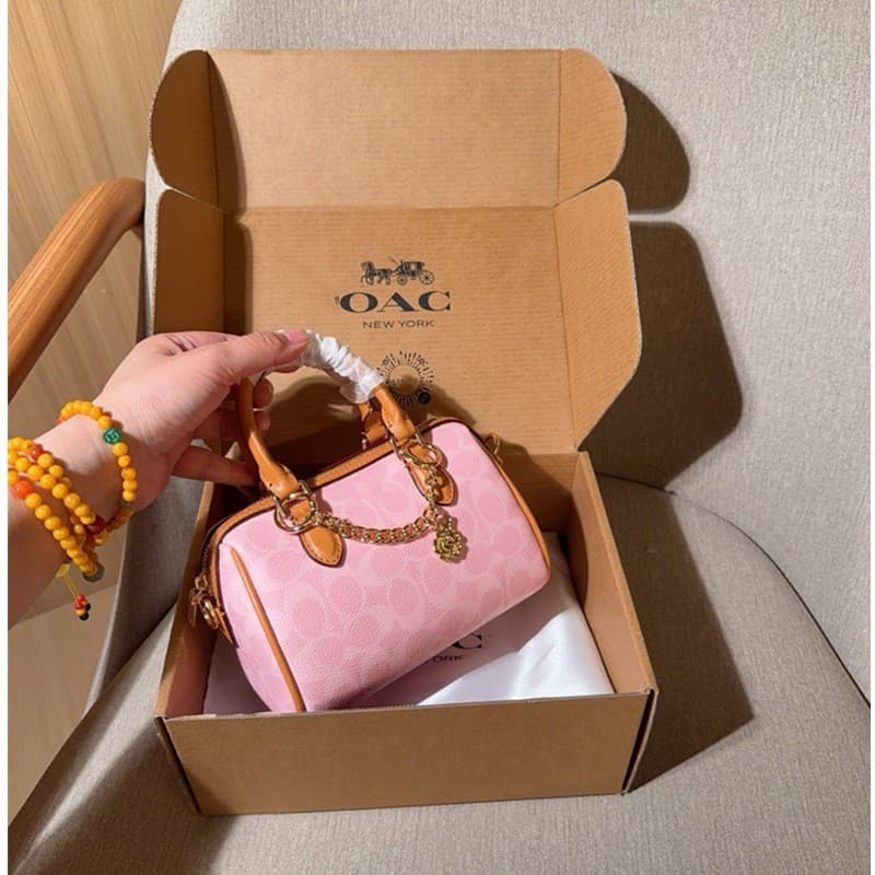 High quality Rowan18 mini Boston pillow bag rainbow color classic presbyopic hand-held shoulder underarm bag for women