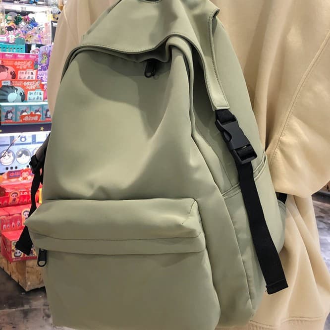 Women's School Bag, Korean Style, High School Harajuku Style, Simple Solid Color, Fashionable Large Capacity Backpack, College Student Backpack, Small Size