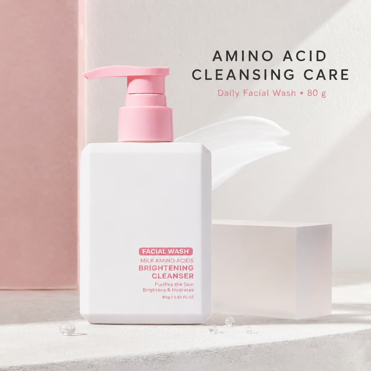 Cross-border MILK AMINO ACIDS BRIGHTENING CLEANSER Hot-selling amino acid facial cleanser